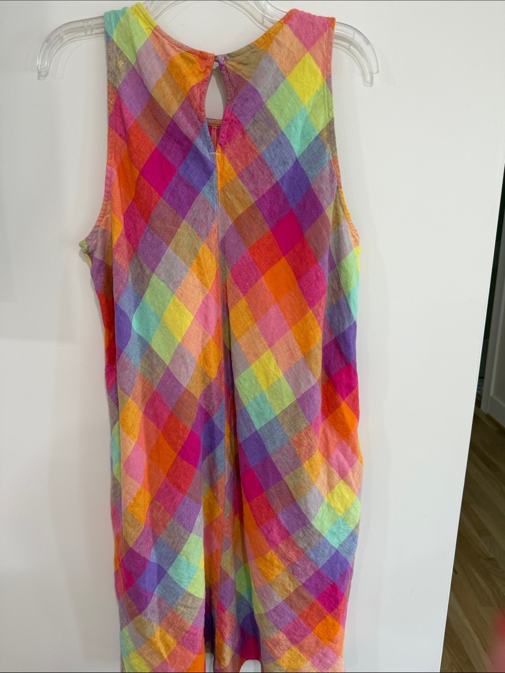 Lands' End Girls' Bright Multicolor Plaid Sleeveless Dress - Picture 3 of 3